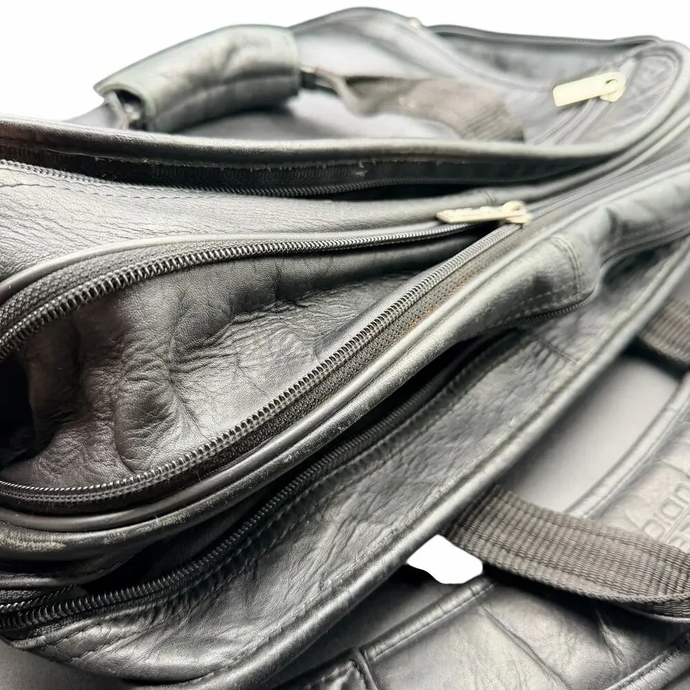 Wilsons Leather Pelle Studio Black Laptop Briefcase Bag